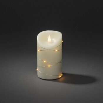 LED vosková sviečka biela Farba svetla teplá biela 17,8 cm