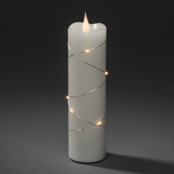 LED vosková sviečka biela Farba svetla teplá biela 17,8 cm