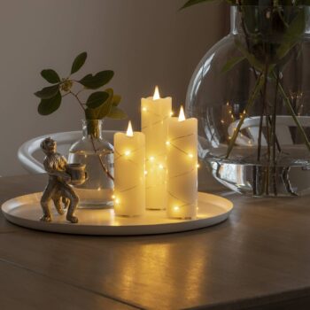 LED vosková sviečka krémová farba jantárová 12,7 cm