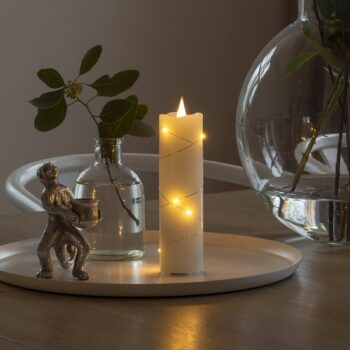 LED vosková sviečka krémová farba jantárová 17,8 cm