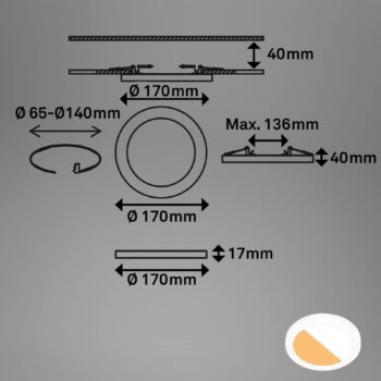 LED vstavané svetlo 7609 3 000K/4 000K Ø 17 cm