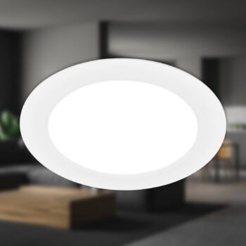 LED vstavané svetlo Jeft, Ø 22 cm, biele, 4000K, nestmievateľné
