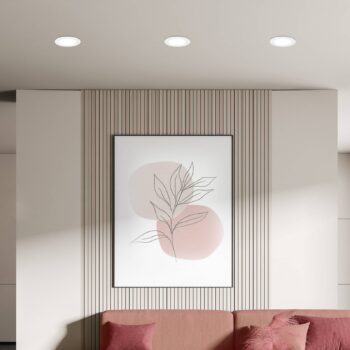 LED vstavané svetlo Jeft, Ø12cm, biele, sada 3 ks, zapínanie/vypínanie,