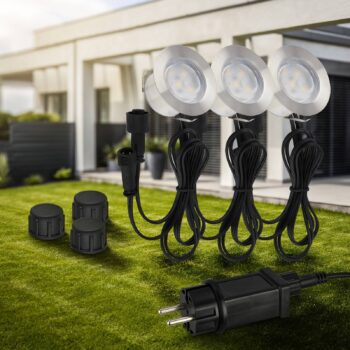 LED vstavaný bodový svietidlo 3914032 IP67 12V 3xštartovací set 4,5cm nerezová
