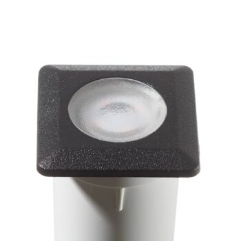 LED zapustená lampa Aldo, hranatá, čierna/číra