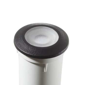 LED zapustená lampa Aldo, okrúhla čierna/číra
