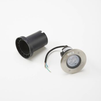 LED zapustené podlahové svietidlo Lucande Ava, Ø 12 cm, kruhové, IP67