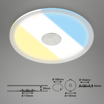 LED zapustené stropné svietidlo 784 IP44 CCT Spínač Ø 17cm