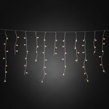 LED záves mrznúci dážď, teplá biela, priehľ. 5 m