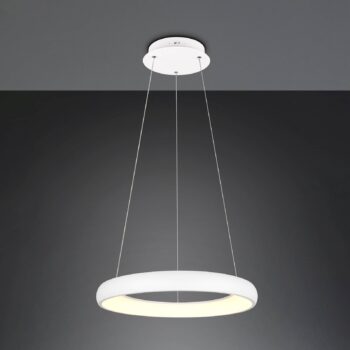 LED závesné svetlo Cardona, Ø 62 cm, biela, CCT, kov