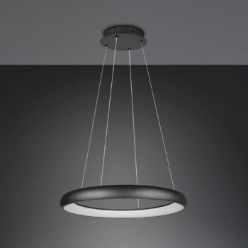 LED závesné svetlo Cardona, Ø 75 cm, čierna, CCT, kov