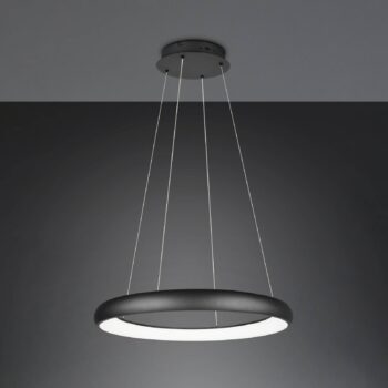 LED závesné svetlo Cardona, Ø 75 cm, čierna, CCT, kov