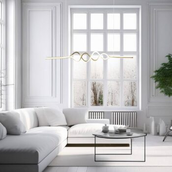 LED závesné svietidlo Ancona, kov, zlatá/čierna, 4 000 K