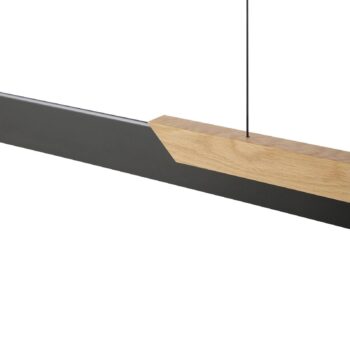 LED závesné svietidlo Arcus, čierne/hnedé dĺžka 121 cm kov/drevo