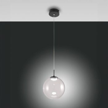 LED závesné svietidlo Ariel, 1 svetlo, Ø 25 cm, sklo, stmievač, CCT