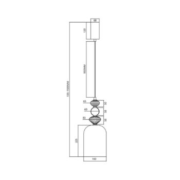 LED závesné svietidlo Arte, tienidlo na lampu sklo, modré, Ø 16 cm, 12 W