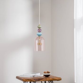 LED závesné svietidlo Arte, tienidlo na lampu sklo, ružové, Ø 16 cm, 12 W