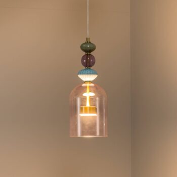 LED závesné svietidlo Arte, tienidlo na lampu sklo, ružové, Ø 16 cm, 12 W