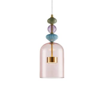 LED závesné svietidlo Arte, tienidlo na lampu sklo, ružové, Ø 16 cm, 12 W