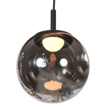 LED závesné svietidlo Bollique, 12-pl. okrúhle, čierne, sklo