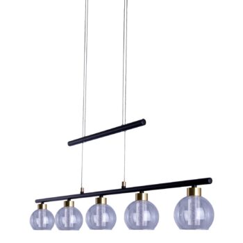 LED závesné svietidlo Brass 5pl výška nastaviteľná