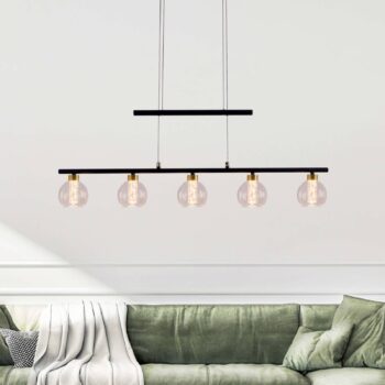LED závesné svietidlo Brass 5pl výška nastaviteľná