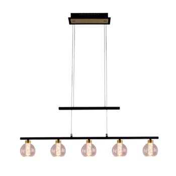 LED závesné svietidlo Brass 5pl výška nastaviteľná