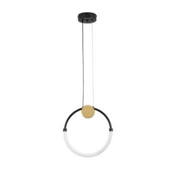 LED závesné svietidlo Briana, Ø 30 cm, čierna/zlatá, kov