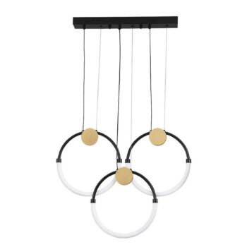 LED závesné svietidlo Briana, dĺžka 63 cm, čierna/zlatá 3-pl