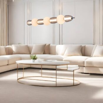 LED závesné svietidlo Caro, sklo sivo-priehľadné/opálové dĺžka 110 cm