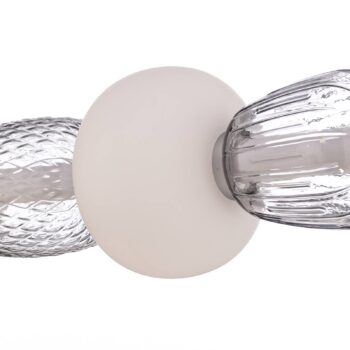 LED závesné svietidlo Caro, sklo sivo-priehľadné/opálové dĺžka 110 cm