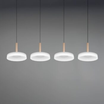 LED závesné svietidlo Celeste bielo-hnedé 115 cm 4-osvetľovacie sklo