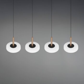 LED závesné svietidlo Celeste bielo-hnedé 115 cm 4-osvetľovacie sklo