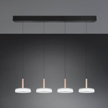 LED závesné svietidlo Celeste bielo-hnedé 115 cm 4-osvetľovacie sklo