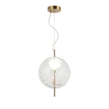 LED závesné svietidlo Dalia, číre/zlaté, Ø 30 cm, sklo