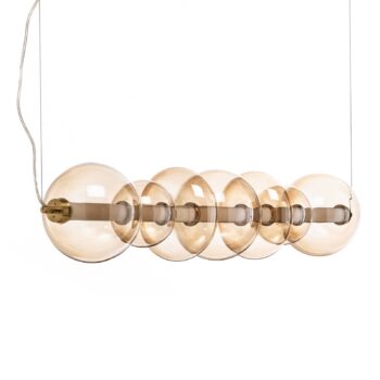 LED závesné svietidlo Daphne, sklo jantárové-transparentné, dĺžka 118 cm