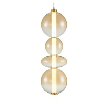LED závesné svietidlo Daphne, sklo jantárové-transparentné, výška 62 cm