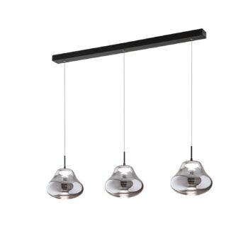 LED závesné svietidlo Deva, 3-pl., 115 cm, sivá, CCT, stmievateľné
