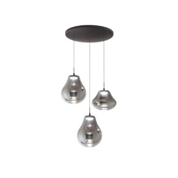 LED závesné svietidlo Deva, 3-pl., Ø 50 cm, sivá, CCT, stmievateľné
