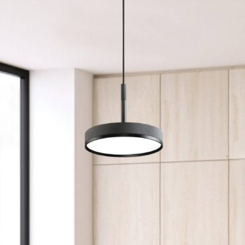 LED závesné svietidlo Don, sivá, Ø 20 cm, kov