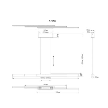 LED závesné svietidlo Ethan, sivá, kov, 150 cm, výsuvné