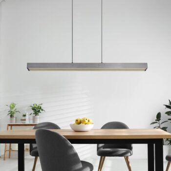 LED závesné svietidlo Ethan, sivá, kov, 150 cm, výsuvné