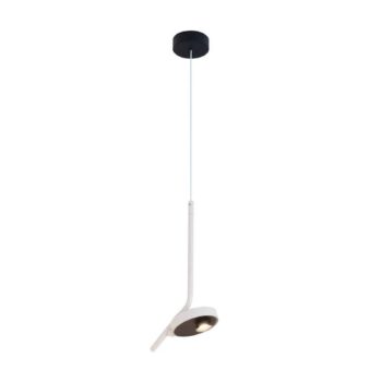 LED závesné svietidlo Factory, biele, Ø 15 cm, kov
