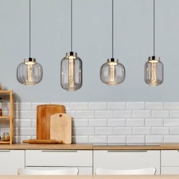 LED závesné svietidlo Fluoro, dymovo sivé, dĺžka 120 cm, 4-pl.