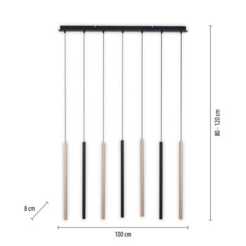 LED závesné svietidlo Flute, stmievateľné, 7-pl.