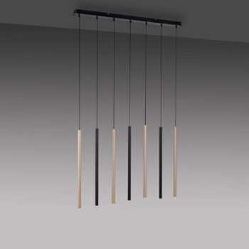 LED závesné svietidlo Flute, stmievateľné, 7-pl.