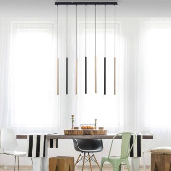LED závesné svietidlo Flute, stmievateľné, 7-pl.