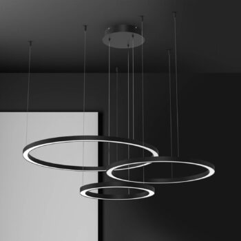 LED závesné svietidlo Galaxia, plast, čierne, 3-pl., 85 W