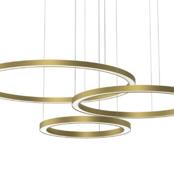 LED závesné svietidlo Galaxia, plast, zlatá, 3-plameňové, 85 W