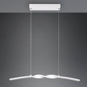 LED závesné svietidlo Ginko, biela matná, kov, dĺžka 79 cm